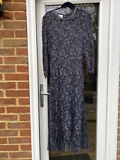 Vintage Frank Usher Black Lace Beaded & Sequin Long Sleeved Evening Dress 14