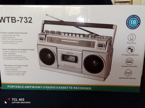 Boombox tape player with - tape,