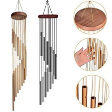 12 Tubes Wind Chimes Large Deep Tone Chapel Bells Outdoor Hanging Garden Decor