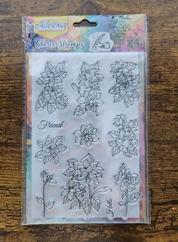Flower clear stamps card - clear,