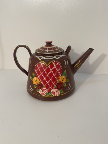 Vintage brown enamel - vintage, teapot