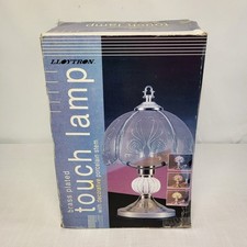 Lloytron Touch Lamp Vintage Brass Plated With Decorative Porcelain Stem Boxed UK