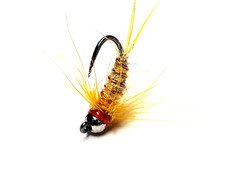 CDC Soft Hackle NYMPH - 3 FLIES - FLY FISHING Jig Head - Size 12 or 14 Hook