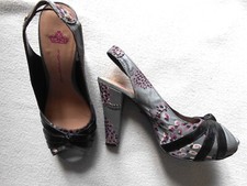 Fornarina Grey Floral Platform Sandals Shoes Size 5