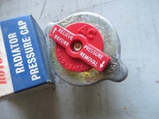 FORD ANGLIA, PREFECT, ZODIAC  AC ROTO-SAFE 7 LB RADIATOR CAP  LONG NECK  N.O.S.