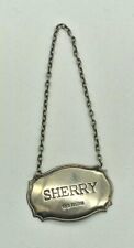 Sterling Silver SHERRY Decanter Label - 1993 Birmingham