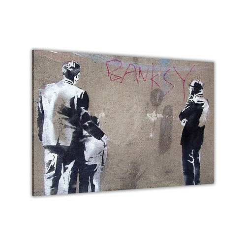 Banksy art critic canvas wall - banksy,