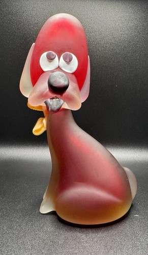 Large vtg murano art - art, dog