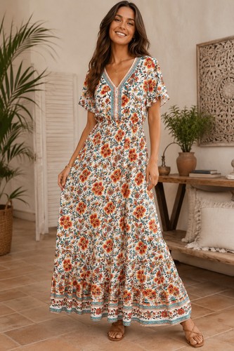 Joe browns floral - browns, maxi