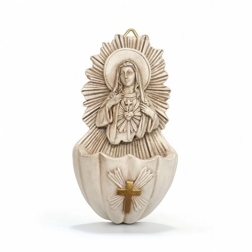 Holy water font with cross - font,