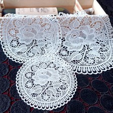 White Round Cotton Crochet Lace Doily Handmade Placemat Flower Coaster Mat