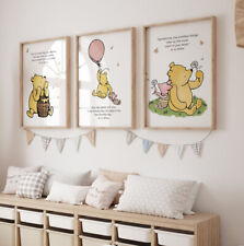 Prints Children's Bedroom Wall Art Posters 3 Set Winnie The Pooh Nursery Prints