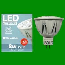 2x 8W (=50W) LED MR16, 12V, GU5.3, Warm White Reflector Spot Light Bulb Lamps