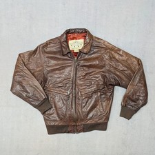 Vintage 80s Leather Bomber Jacket - Banana Republic Safari & Travel - M - Brown