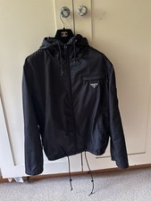 Authentic Prada Black Nylon Jacket With Logo. Size S. worn But In Good Condition