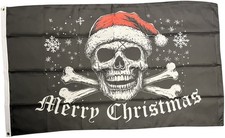Merry Christmas Skull flag