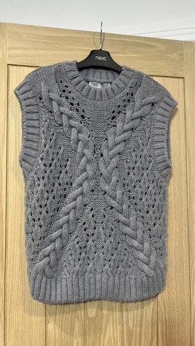 Zara grey cable chunky - zara, knit