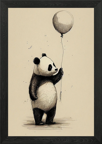Panda animal framed wall - animal,