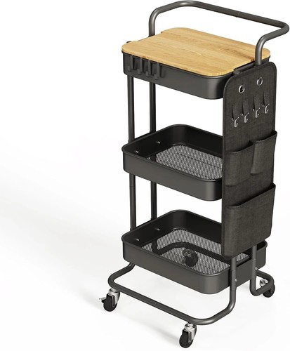 Black utility rolling cart - utility,
