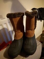 Womens Size,4 Faux Fur Lined, Faux Suede, Snow Boots, COTTON TRADERS
