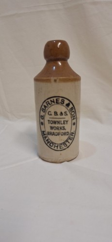 Antique stoneware stout bottle - stoneware,