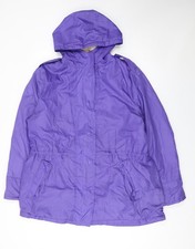 Cotton Traders Womens Purple Hooded Parka Jacket Size 18