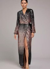 Dress black/gold ombre sequin