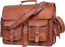 Bag Laptop Leather Messenger Vintage Briefcase Shoulder Satchel Men's Genuine