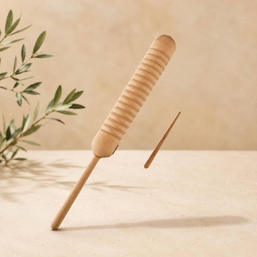 Wood guiro includes - guiro, mallet