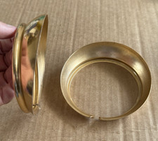 Classic NOS Pair Gold 4" Round Mirror Hood / Visor Lambretta Mini VW Split Bus