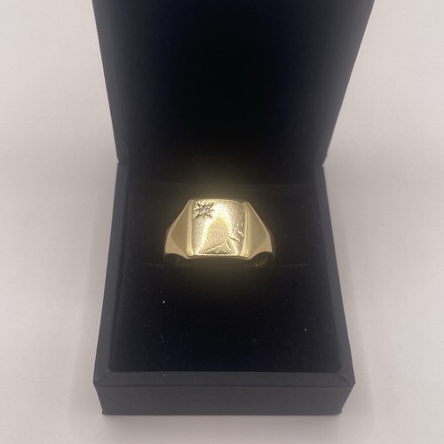 9ct gold diamond signet ring - diamond,