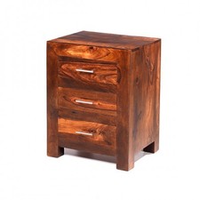 Cuba Sheesham 3 Drawer Bedside