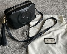 Authentic Gucci Disco Crossbody Bag Black Leather