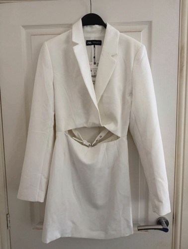 Zara white blazer dress - white,