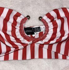 Pretty Little Thing Petite Red Striped Ring Detail Bikini Top