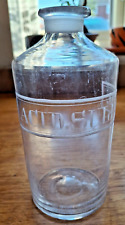 Vintage Pharmacy Bottle Chemist Jar Apothecary Etched