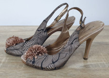 VT Collection Women's Party Floral Lace Slingback Peep Toe Heel Shoes UK 5