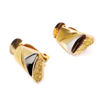 Vintage 1994 Lapponia Biocolour Clip-On 14ct gold earrings
