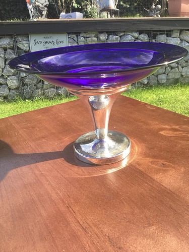 Colbalt blue bowl silver - a,