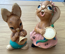 2 Vintage Pendelfin Bunny Figurines Rosa & Phumf Hand Painted Stonecraft  #15