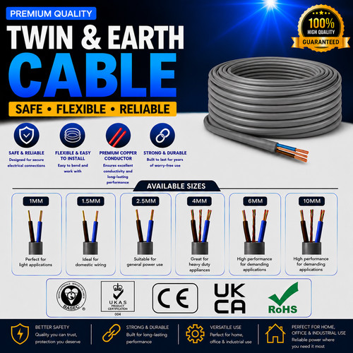 Twin and earth cable - and,