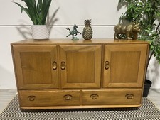 Ercol Windsor Sideboard / Drawers Blue Label / Solid Elm / Vintage Model 468