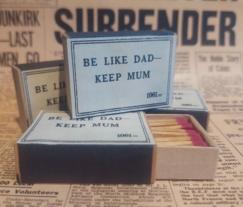 Ww2 home front matchbox be - home, "be