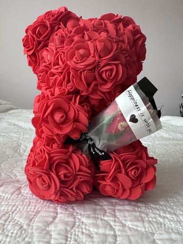 Red rose bear - bear, flower
