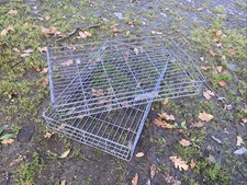 Vintage Galvanized Metal Pie Bread baskets Storage Racks, Greenhouse Potting 