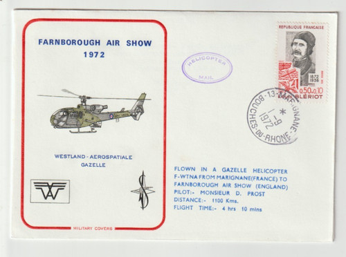 1972 france flown cover - france,