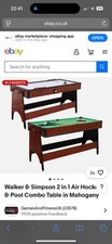 Walker & Simpson 2 in 1 Air Hockey & Pool Combo Table in Mahogany