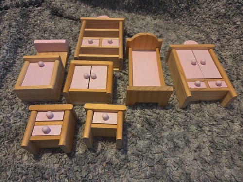 Wooden dolls house furniture