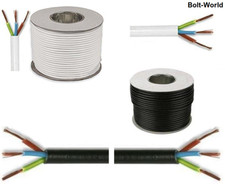 13 AMP 3 CORE ELECTRICAL 1.5mm CABLE MAINS INDOOR WIRE FLEXIBLE 3183Y PER METRE