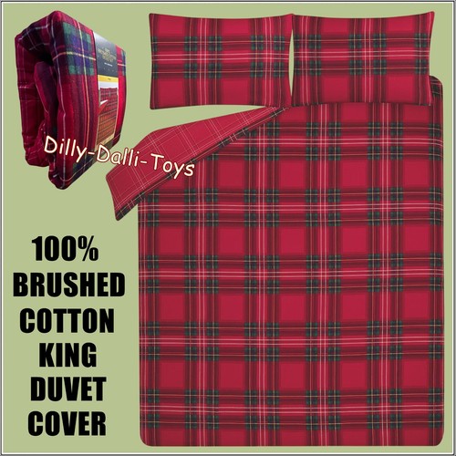 Red tartan king - king, duvet